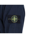 Snap Brushed Cotton Fleece Hoodie Navy - STONE ISLAND - BALAAN 6