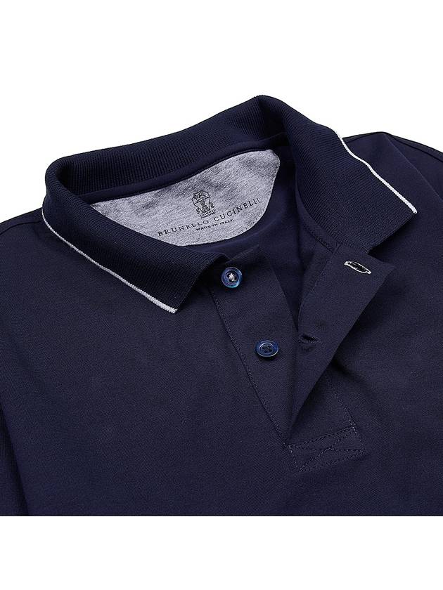 Logo Embroidered Cotton Short Sleeve Polo Shirt Black - BRUNELLO CUCINELLI - BALAAN 7
