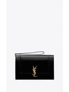 Cassandre Logo Flap Clutch Bag Black - SAINT LAURENT - BALAAN 2