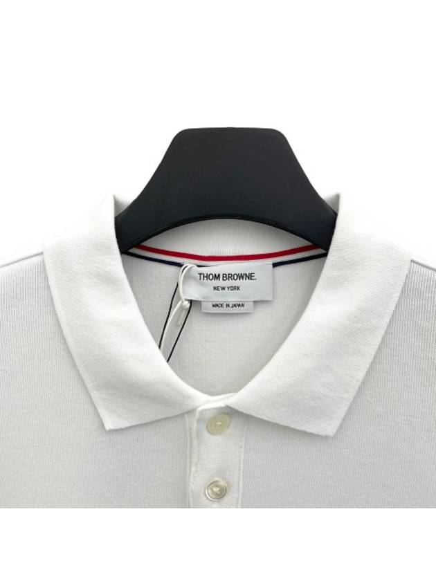 RWB Pocket Interlock Cotton Short Sleeve Polo Shirt White - THOM BROWNE - BALAAN 4