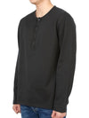 Henley Long Sleeve T-Shirt Black - TEN C - BALAAN 3