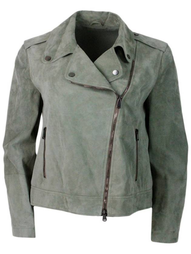 Leather Jacket M0PCL2873C8706 GREEN - BRUNELLO CUCINELLI - BALAAN 2