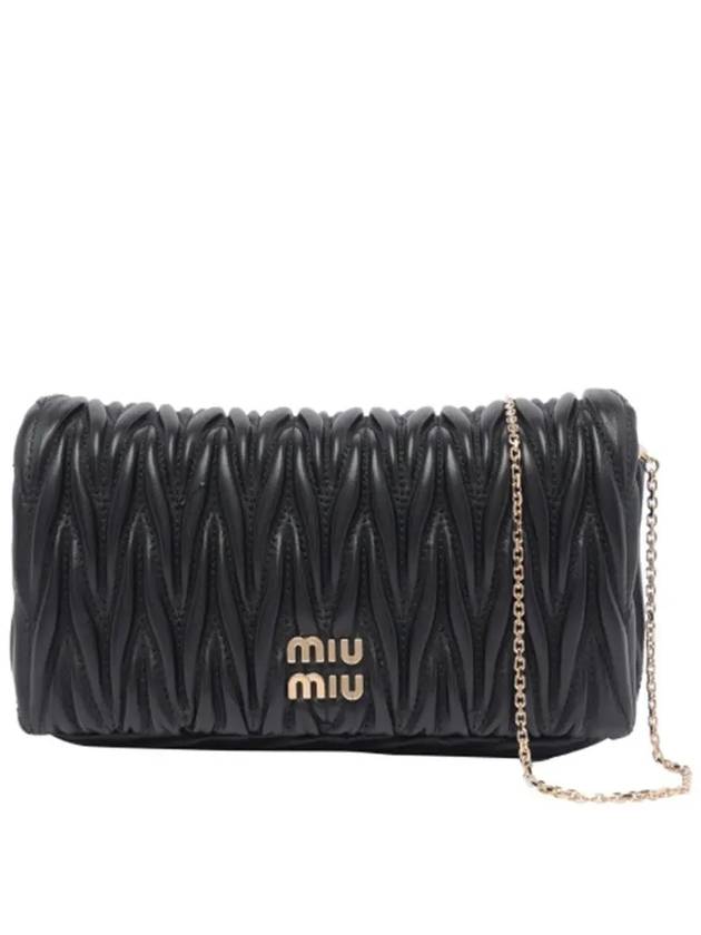 Matelasse Nappa Leather Logo Mini Bag Black - MIU MIU - BALAAN 2