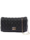 Matelasse Nappa Leather Logo Mini Bag Black - MIU MIU - BALAAN 3