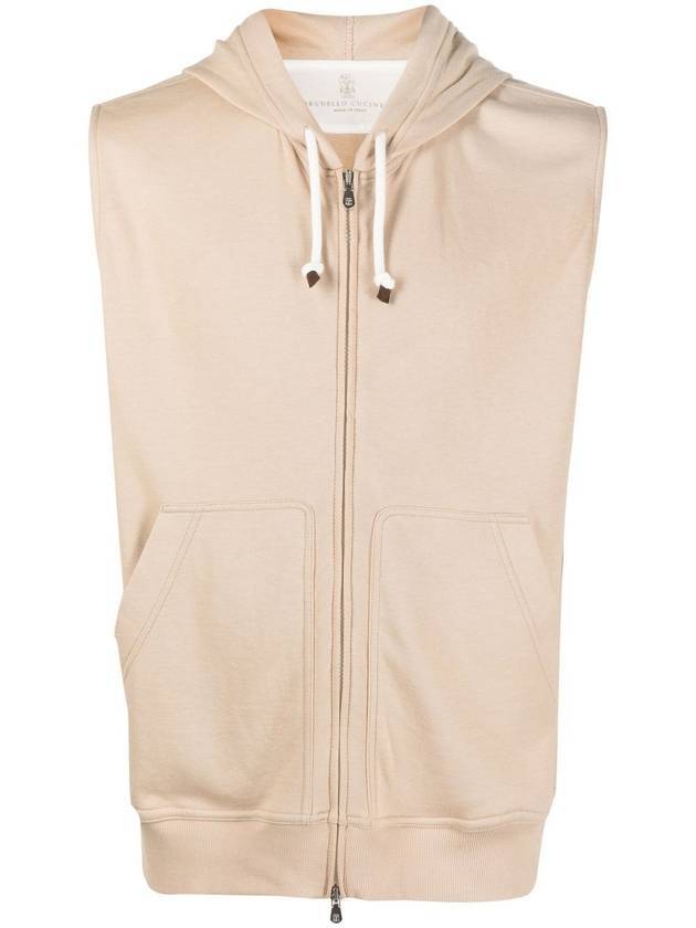 hooded zipup vest beige - BRUNELLO CUCINELLI - BALAAN 1