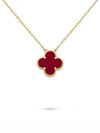Vintage Alhambra Pendant Gold Necklace Carnelian - VANCLEEFARPELS - BALAAN 2