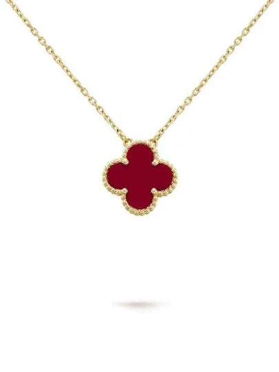 Vintage Alhambra Pendant Necklace Gold Red - VANCLEEFARPELS - BALAAN 2