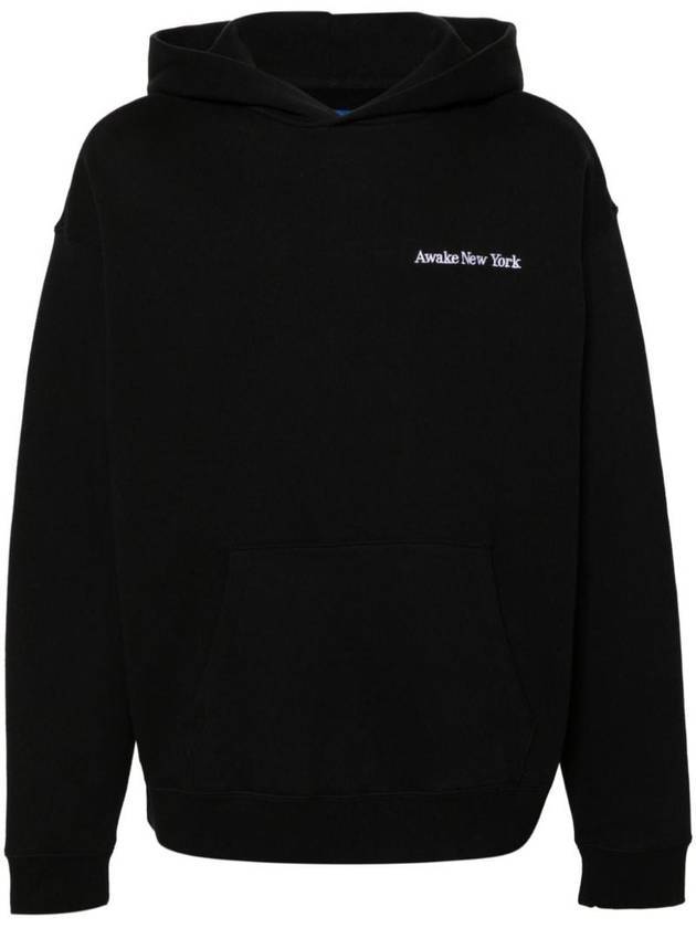 Serif Logo Embroidered Hood Black - AWAKE NY - BALAAN 1