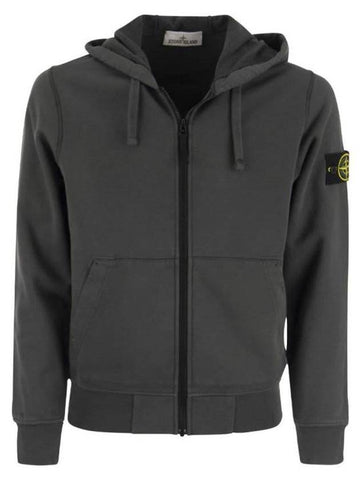 Compass Badge Zip Up Hoodie Charcoal - STONE ISLAND - BALAAN 1