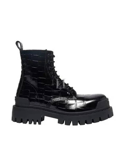 Strike Crocodile Embossed Walker Boots Black - BALENCIAGA - BALAAN 2