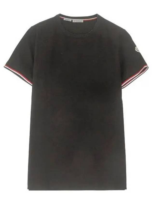 8C71600 87296 999 Arm Logo Round Short Sleeve T shirt Black Men s TLS TTA 271309 - MONCLER - BALAAN 1