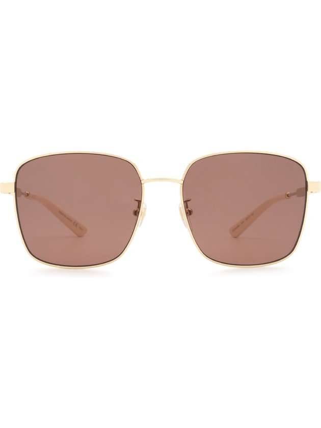 Eyewear Square Metal Sunglasses Brown - GUCCI - BALAAN 1