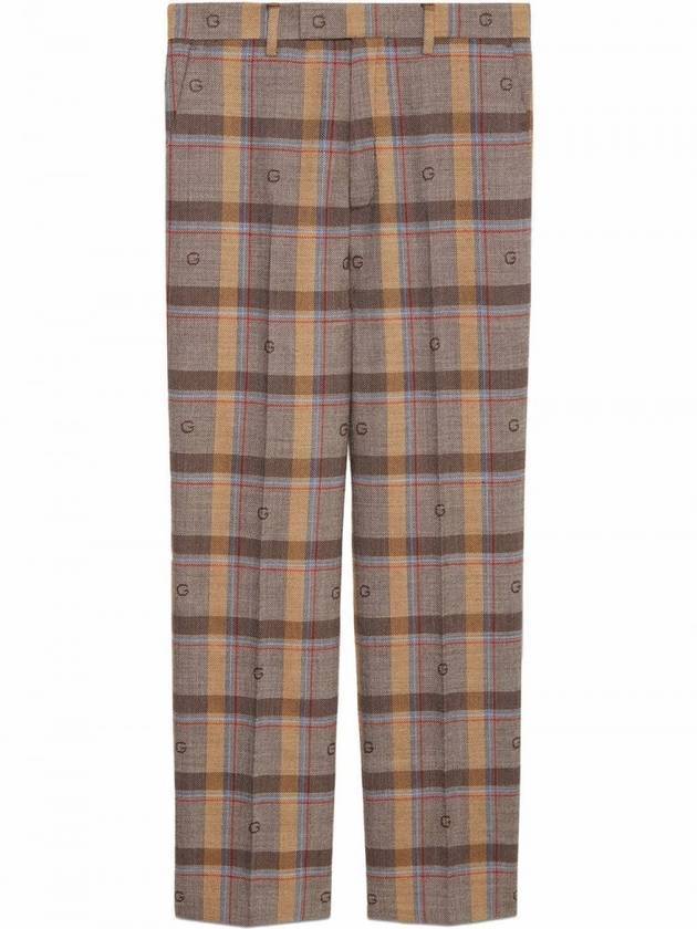 Check Wool Straight Pants - GUCCI - BALAAN 1