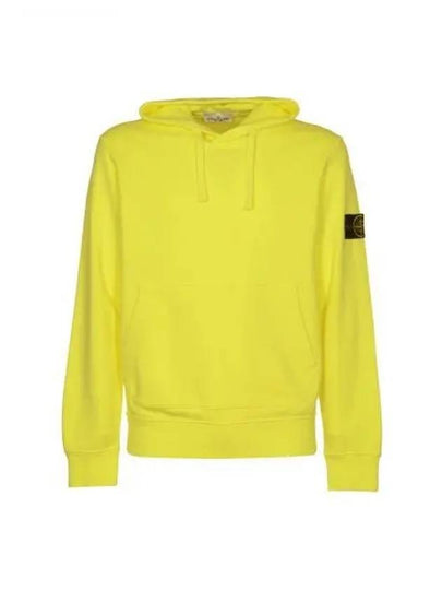 Logo Patch Drawstring Hoodie Yellow - STONE ISLAND - BALAAN 2