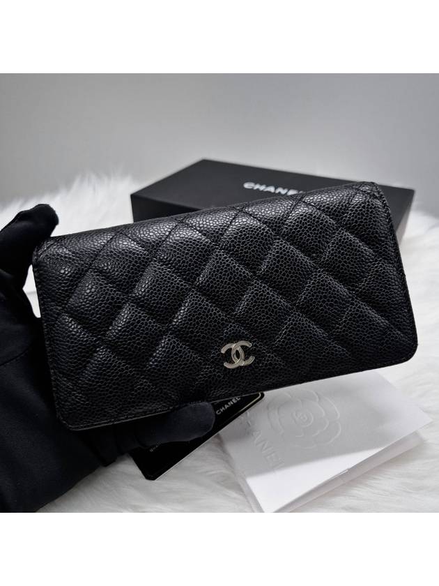 Caviar flap long wallet black - CHANEL - BALAAN 3