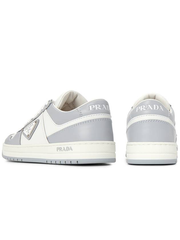 Downtown Perforated Leather Low Top Sneakers White Cornflower - PRADA - BALAAN 7