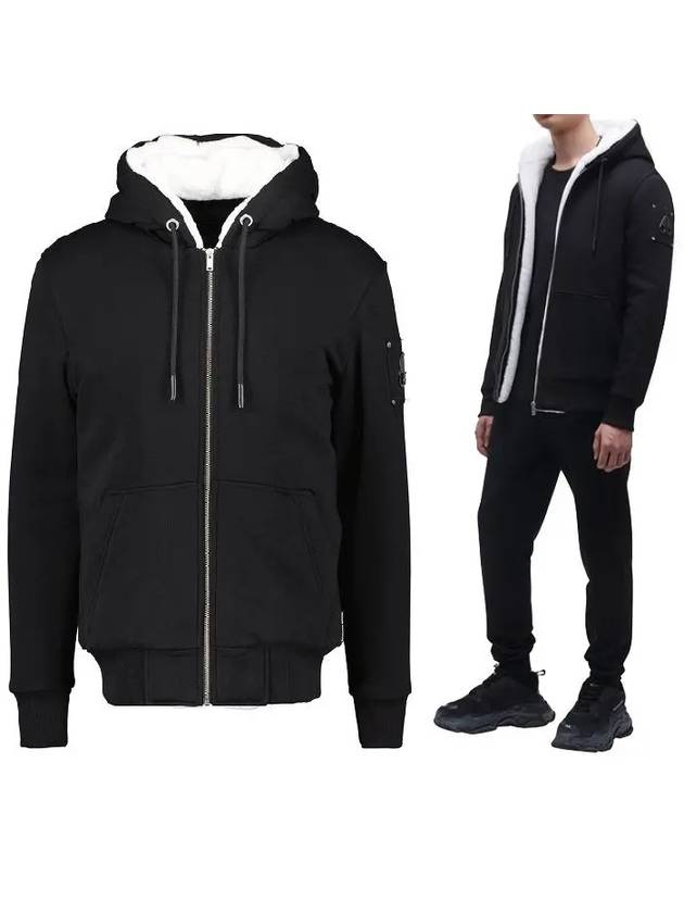 Classic Bunny Zip Up Hoodie White Lining Black - MOOSE KNUCKLES - BALAAN 2