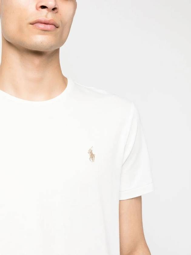 Men s pony embroidery white short sleeve t shirt 710671438 309 - POLO RALPH LAUREN - BALAAN 3