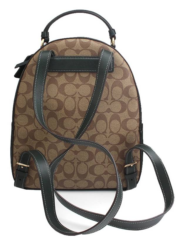 brown logo pattern backpack - COACH - BALAAN 3