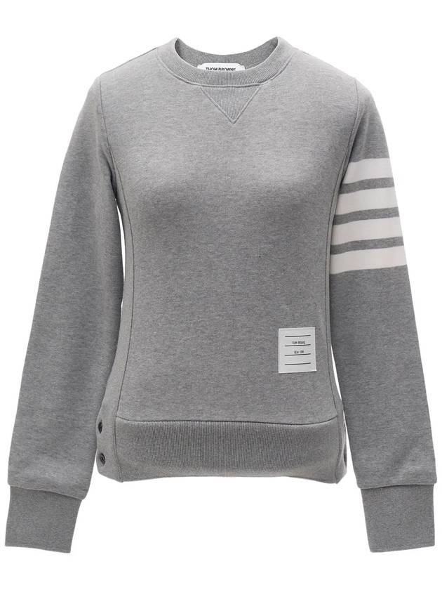 Engineered 4 Bar Stripe Loopback Jersey Knit Crewneck Sweatshirt Light Grey - THOM BROWNE - BALAAN 3