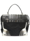 1BA005 Tartan Check Saffiano Black Tesuto Top Handle Tote Bag - PRADA - BALAAN 3