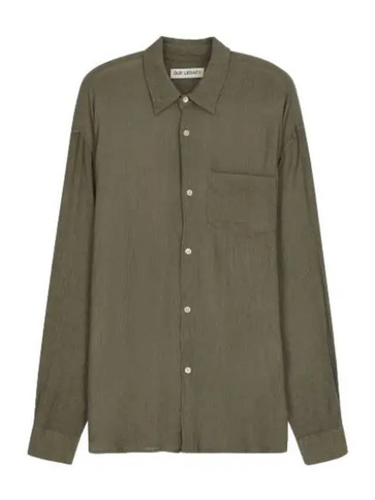 Chest Pocket Pleated Shirt Khaki - OUR LEGACY - BALAAN 1