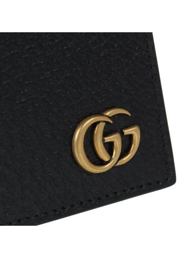 GG Marmont Leather Bi Fold Wallet Black Gold - GUCCI - BALAAN 8