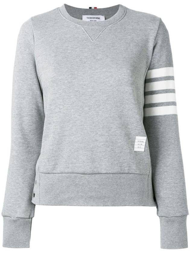 Engineered 4 Bar Stripe Loopback Jersey Knit Crewneck Sweatshirt Light Grey - THOM BROWNE - BALAAN 2