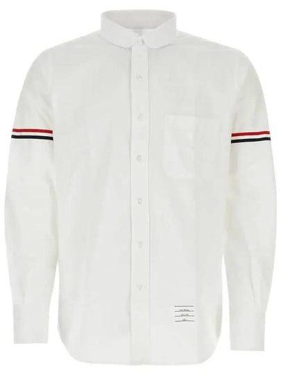 Armband Detail Seersucker Long Sleeve Shirt White - THOM BROWNE - BALAAN 2