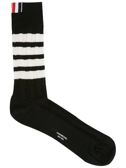 RWB diagonal bar high socks black - THOM BROWNE - BALAAN.