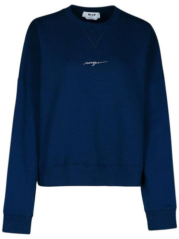 Msgm Navy Cotton Sweatshirt - MSGM - BALAAN 1