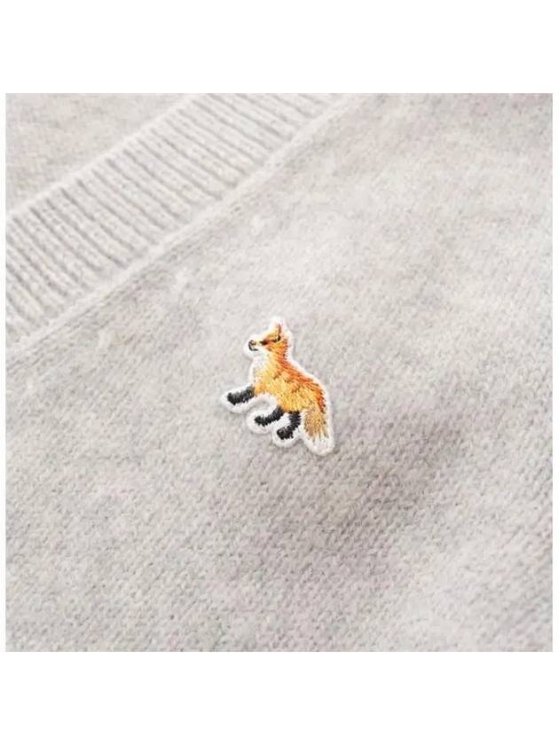 Baby Fox Patch Boxy Cardigan Light Grey Melange - MAISON KITSUNE - BALAAN 6