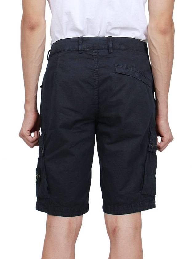 Logo Cotton Slim Cargo Shorts Navy - STONE ISLAND - BALAAN 6