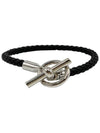 Glenan Silver Chain Bracelet Noir - HERMES - BALAAN 2