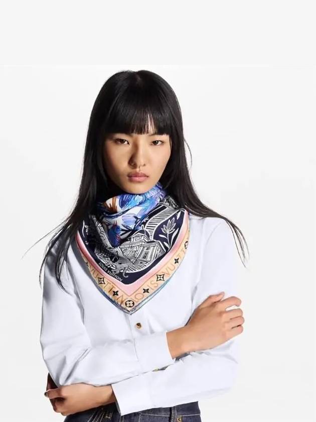 Jardin Des Plantes Square 90 Scarf Blue - LOUIS VUITTON - BALAAN 6