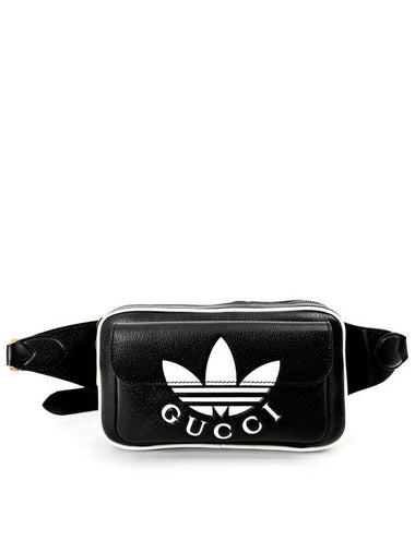 Gucci x Adidas Trefoil Double Pouch Hip Sack Belt Bag Black - GUCCI - BALAAN 1