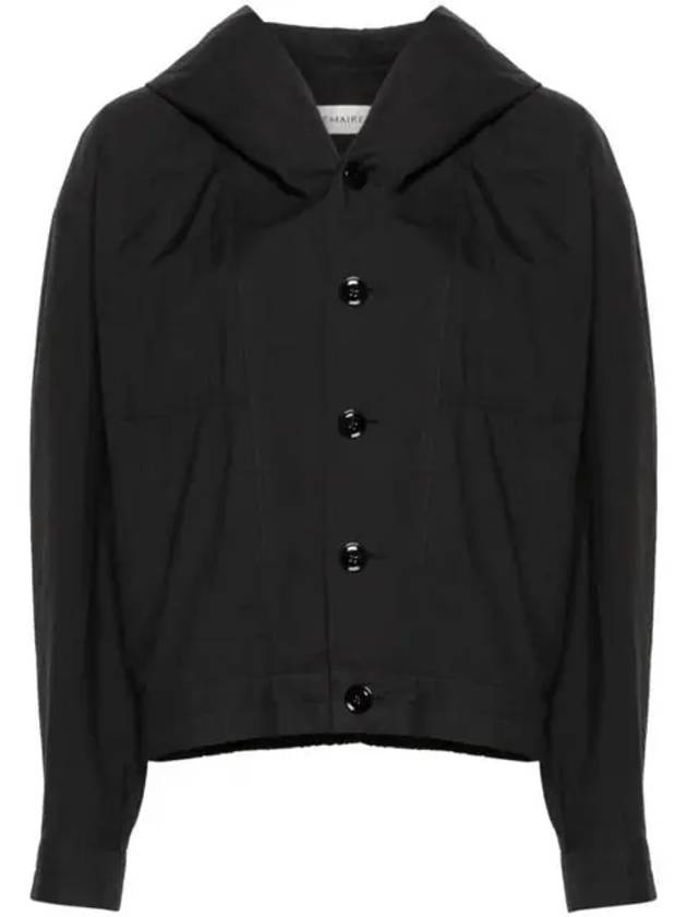 Cotton Crinkled Finish Jacket Black - LEMAIRE - BALAAN 2