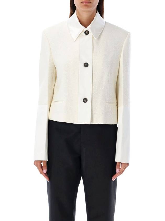 Salvatore Ferragamo Short Jacket With Satin Inserts - SALVATORE FERRAGAMO - BALAAN 1