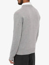 Chain Stitch Heart Logo Cashmere Knit Top Grey - AMI - BALAAN 4