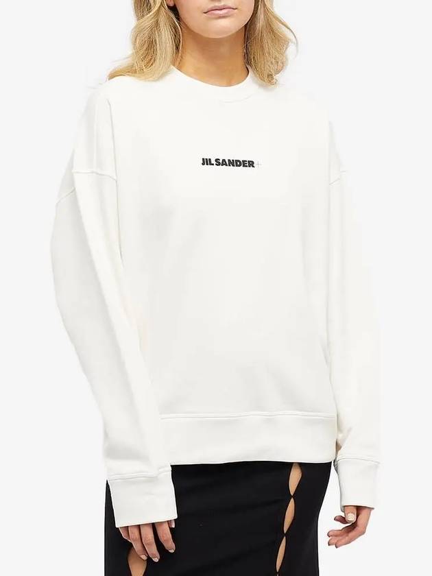 Women's Logo Cotton Sweatshirt Cream - JIL SANDER - BALAAN 4