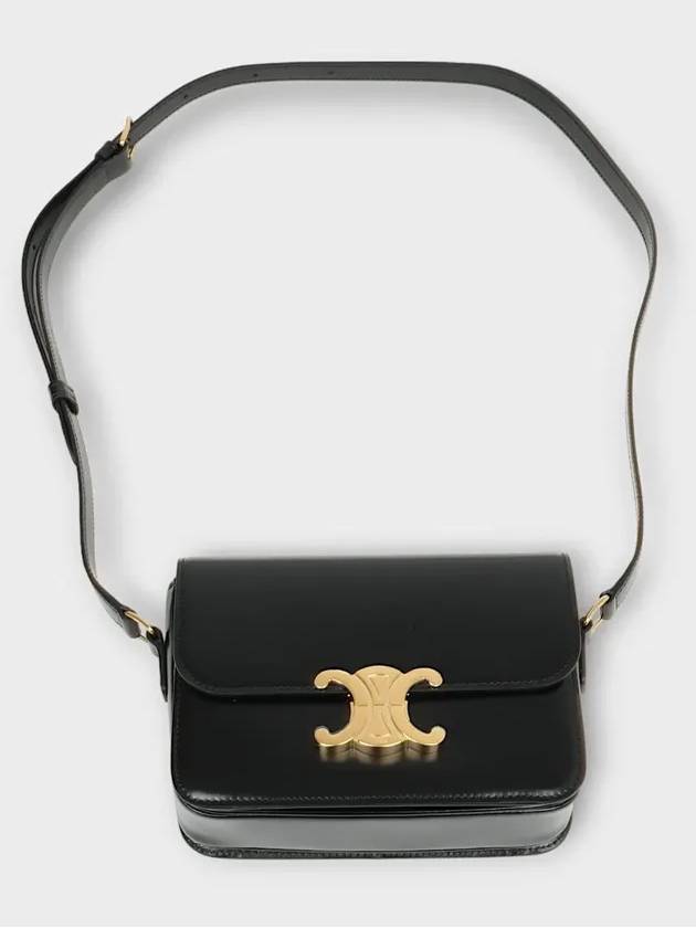 Teen Triomphe Shiny Calfskin Cross Bag Black - CELINE - BALAAN 5