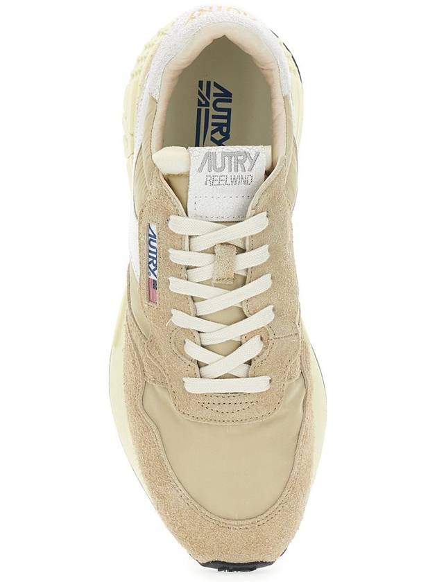 'Reel Wind' Beige Low Top Sneakers With Logo Detail In Suede Man - AUTRY - BALAAN 4