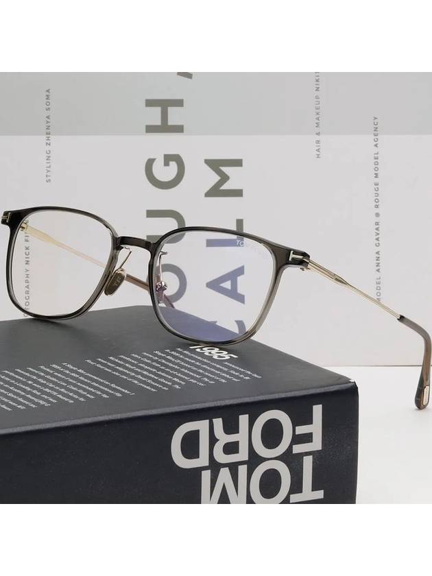 Eyewear Square Acetate Eyeglasses Black Gold - TOM FORD - BALAAN 3