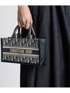 East West Oblique Embroidery Strap Book Tote Bag Blue - DIOR - BALAAN 5