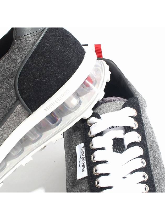 Flannel Clear Sole Low Top Sneakers Grey - THOM BROWNE - BALAAN 5