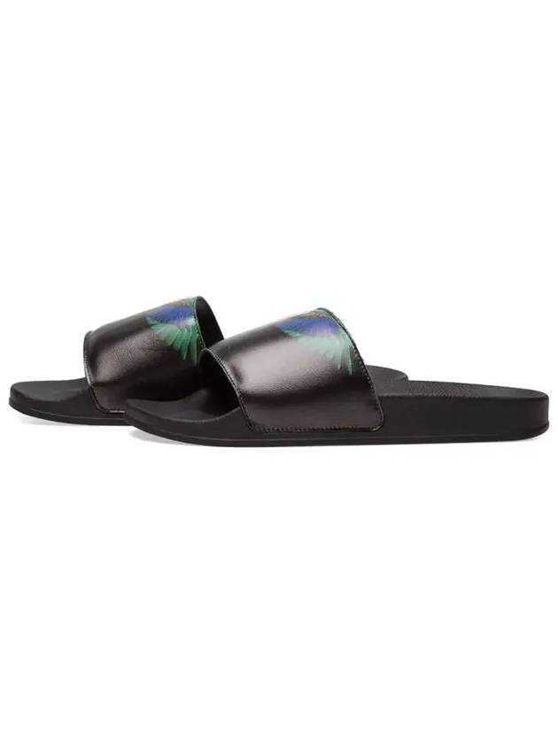 Men's Wings Cross Print Slippers Black - MARCELO BURLON - BALAAN 4