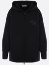 Obbia M Monogram Embroidery Detail Zip Up Hoodie Black - MAX MARA - BALAAN 2