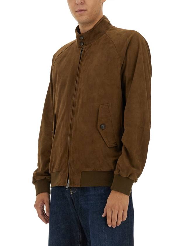 G9 Slim Fit Suede Jacket Dark Olive - BARACUTA - BALAAN 5