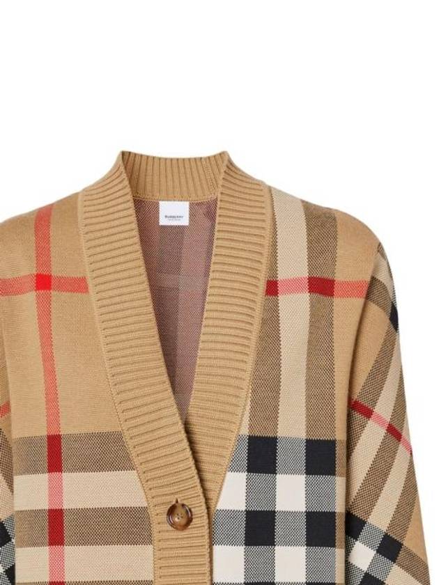 Check Technical Wool Jacquard Cardigan Archive Beige - BURBERRY - BALAAN 6