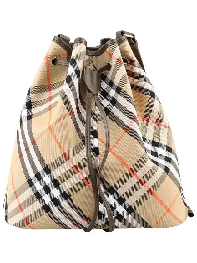 Check Cotton Bucket Bag Beige - BURBERRY - BALAAN 3